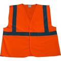 Petra Roc Inc Petra Roc Economy Safety Vest, ANSI Class 2, Touch Fastener Closure, Polyester Solid, Orange, L/XL OV2-EC-L/XL